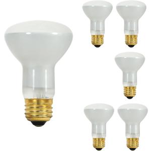 Satco S8519 45W R20 Incandescent Reflector Light Bulbs, Frosted, 130V, E26 Medium Base, 2700K Warm White, 280 Lumens, 5000 Hours, Dimmable