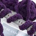 MABOZOO Chunky Yarn for Crocheting 8 Pack,Dark Purple Yellow Fluffy Jumbo Chenille Yarn,Soft Plush Yarn Bulky,Giant Thick Fuzzy Yarn for Hand Knitting or Arm Knitting (31.7 yds,8 oz Each Skein)