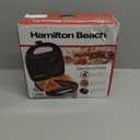 Hamilton Beach Electric Sealed Sandwich Maker Grill with PFAS-Free Nonstick Plates, Makes Stuffed French Toast, Omelets, Compact & Easy to Store, Black (25430G)