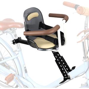 Child Bike Seat Front Mount with Guardrail Retractable Baby Bike Seat Toddler for Children 8 Months~5 Years
