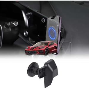 Car Phone Holder Compatible with Chevrolet Corvette C8 2020-2025 Stingray Center Console Dashboard Phone Mount Magnetic Phone Mount Dash Clip Accessories