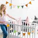 Oudain 2 Pcs Pennant Banner Flags Nursery Garland Triangle Bunting Flags Playroom Wall Decor Banner for Nursery Baby Shower Birthday Boho Wedding Party Event, Each 7.75 ft(Retro Forest Color)