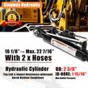 KINGWAY Hydraulic Top Link Cylinder Cat 1-1, 16 1/8-22 7/16", 6 1/4"Stroke | 7800 lbs Push Force, 5000 lbs Pull Force, Dual Check Valves, with Locking Block, 2 Hoses, Effective OEM Replacement
