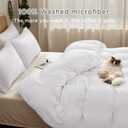 TOCOMOA White Duvet Cover Set King Size, 3 Pieces 100% Washed Microfiber Comforter Cover Bedding Set, Super Soft and Breathable Duvet Cover 104 x 90 Inches with Zipper Closure