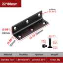 Floating Shelf Bracket, L Bracket Corner Brace,90 Degree Right Angle Corner Bracket, Metal Joint Bracket for Wood Bookshelf Furniture Cabinet (4pcs)