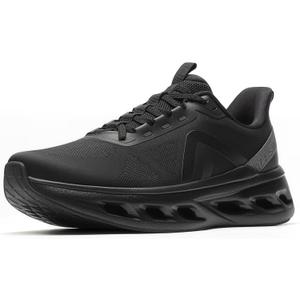 ALLSWIFIT Men's Slip On Walking Shoes Cushioning Hands Free Non-Slip Arch Support Breathable Lightweight Comfortable Workout MoveLito Running Gym Fashion Sneakers, 8, Black
