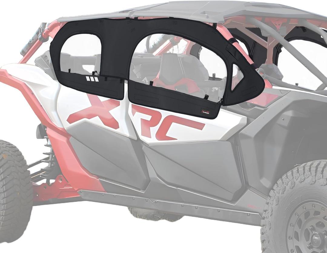 StarknightMT X3 MAX Cab Enclosure Upper Doors, Upgrade Zipper Vent 4-Seat Soft Side Window Compatible With Can Am 2017-2025 Maverick X3 MAX X Turbo R DS RS RR MR, Work with Roof Windshield Mirror