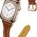 OULUCCI Leather Bands Compatible Apple Watch Bands For Women 38mm 40mm 41mm 42mm 44mm 45mm 46mm 49mm, Top Grain Leather Band Replacement Strap for iWatch Ultra SE SE2 Series 11 10 9 8 7 6 5 4 3 2 1