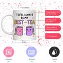 Gossby Friend Coffee Mug - BEST-TEA - Gifts for Best Friend Women - Christmas Friendship Gift for Female Friend - Best Friends Birthday Gift - Besties BFF Gifts - 11oz White Ceramic Cup