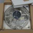WWM Flush Mount Caged Ceiling Fan with Light and Remote, 24" Crystal Low Profile Ceiling Fans with Reversible Motor, Modern Small Bladeless Fan for Bedroom Kitchen Living Room (8 E12 Bulb Include) (24-in Distressed Beige Crystal)