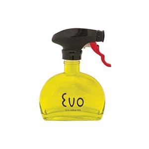 Evo Oil Sprayer Glass, Non-Aerosol for Olive, Cooking Oils, and Vinegars, Yellow, 6-Ounce Capacity