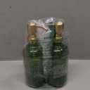 Darware Green Glass Soap Dispensers (2-Pack, Gold Metal Pumps, 16-Ounce); Decorative Pump Bottles for Kitchen and Bathroom