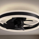 Ceiling Fans with Lights and Remote Flush Mount Black Ceiling Fan with Light,6 Speeds, LED Modern 15" Low Profile Ceiling Fans for Bedroom, Small Room