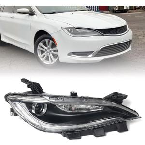 Huray Halogen Headlight Assembly Fit for Chrysler 200 2015 2016 2017 RH Projector Headlamp w/o LED DRL OE Style Replacement for CH2503260 68284785AA Right Passenger Side