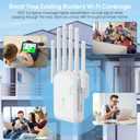 WiFi 6 Extender, AX1900 Dual Band WiFi Booster with 6 High-Gain Antennas, Covers Up to 12000 Sq.Ft for 105+ Devices. Features Gigabit Ethernet Port & Easy Setup for Seamless Whole Home Mesh WiFi