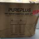 PUREPLUS 2-Stage Whole House Water Filtration System, Reduces Chlorine, Odor, Heavy Metals & Rust, 10"x4.5" Clear Housing, 1" Inlet/Outlet, PP Grooved Sediment&KDF Carbon Filters, With Pressure Gauges