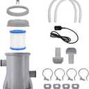 Filter Pump for Above Ground Pools 330 GPH Filter for Inflatable Swimming Pool Pump Crystal Clear Filter Pump with 2 Cartridges