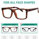 2 x Eyekepper 5-pack Oversized Reading Glasses Square Large Frame Readers for Men and Women - Tortoise +0.50