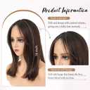 Molefi Hair Topper,16 Inch Full-End Toppers for Women with Thinning Hair,Add Volume Synthetic Wiglets Pieces For Women 6.5"6.5" Large Base for Daily UseDark Brown with Chestnut Hidhlights