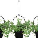 Gardzen 3 Packs Hanging Pots for Plants Outdoor & Indoor, Black Hanging Planter, Pot Hangers for Plant Flower