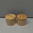 Loscarol 2Pcs Bamboo Salt Cellar Spice Box with Magnetic Swivel Lid & Spoon, Bamboo Storage Box Salt Container to Storage Pepper, Table Salt, Gourmet Salts, Spice, Sugar, 6 oz