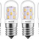 Maelsrlg Microwave Light Bulbs Under Hood 40W Equivalent, E17 LED Bulb Dimmable for Range Hood, 3W 380 Lumens, LED Appliance Light Bulb Over Stove, Warm White 3000K, 4 Pack