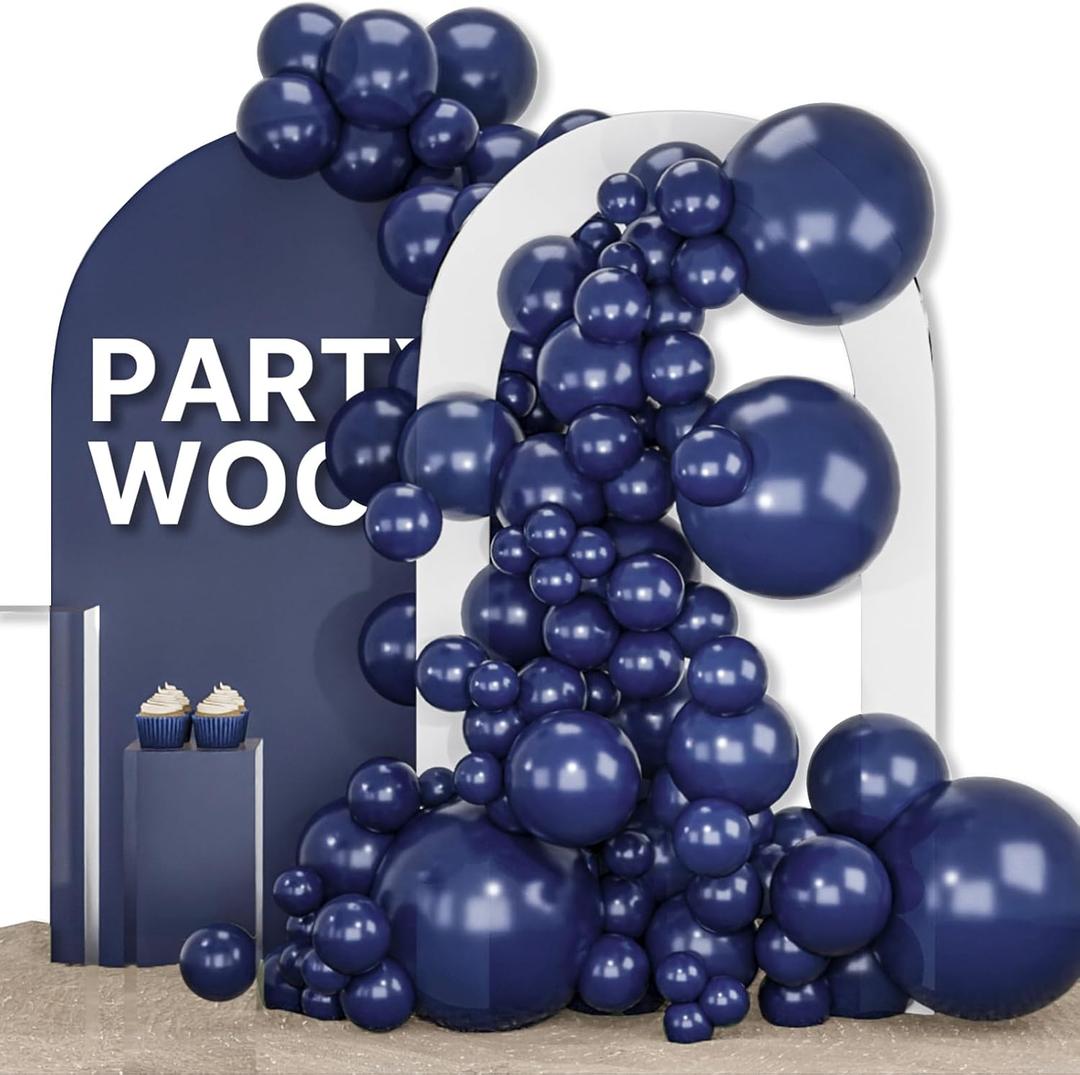 PartyWoo Navy Blue Balloons 152pcs Different Sizes of 18 12 10 5 Inch Dark Blue Balloon Arch Kit Garland for Graduation Wedding Sports Baby Shower Birthday Bachelorette Party Decorations Blue-Z90