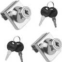 TOVOT 4PCS Glass Locks with Same Keys Locks for Showcase Display Cabinet, 5-8mm Thicken Glass, Single Door
