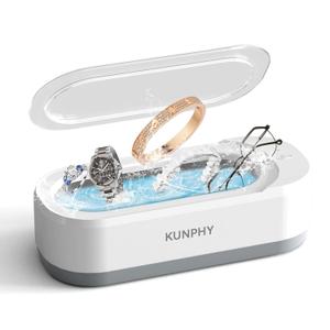 KUNPHY Ultrasonic Jewelry Cleaner, Jewelry Cleaner Machine 12oz 46KHz, Professional Sonic Cleaner with One-Touch Operation, Sonic Cleaner for Rings, Glasses, Jewelry, Dentures White KUNPHY Ultrasonic Jewelry Cleaner, Jewelry Cleaner Machine 12oz 46KHz, Professional Sonic Cleaner with One-Touch Operation, Sonic Cleaner for Rings, Glasses, Jewelry, Dentures White
