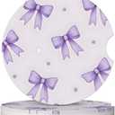 2 Pack Purple Bow Car Cup Coasters Holder Cute Car Accessories Girls Women