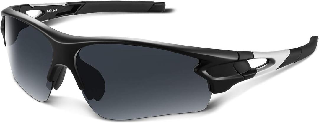 BEACOOL Polarized Sports Sunglasses for Men Women Youth Baseball Fishing Cycling Running Golf Motorcycle Tac Glasses UV400 (Matte Black)