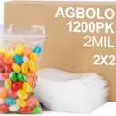 Small Zip Bag, 1200ct 2x2'' Premium Small Plastic Baggies Resealable, 2 Mil(2 Layer) Ultra Strong & Durable Zip Top Lock Bag for Jewelry and Business - Clear