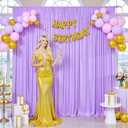 10ft x 7ft Lavender Backdrop Curtain for Parties Wedding Light Purple Wrinkle Free Backdrop Drapes Panels for Baby Shower Birthday Party Photo Photography Polyester Fabric Background Decoration