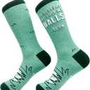 Mens Funny Golf Socks Sports Crews for Guys with Fun Clubhouse Sayings (Green)