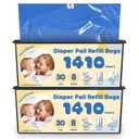 Diaper Pail Refills Bags Compatible with Genie Easy Roll Signature & Platinum Diaper Pails | Holds Up to 1410 Newborn Diapers Per Refill | 7 Layer Odor Barrier Technology, 2Pack(60 Bags)
