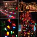 C9 Christmas Lights Outdoor, 33ft 50 LEDs Christmas String Lights with 8 Modes, 5 Sets Connectable, IP65 Waterproof Outdoor Indoor Vintage Fairy Lights for Christmas Tree Holiday Party Decor