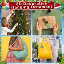 AmazingSpark 90 Pcs Christmas 3D Magic Foam Texture Painting Crafts Kit, 30 DIY Christmas Tree Paint Paper, 24 Acrylic Paint Marker, 6 Water Brush, Beaded, Chain, 3D Effect Painting Kit