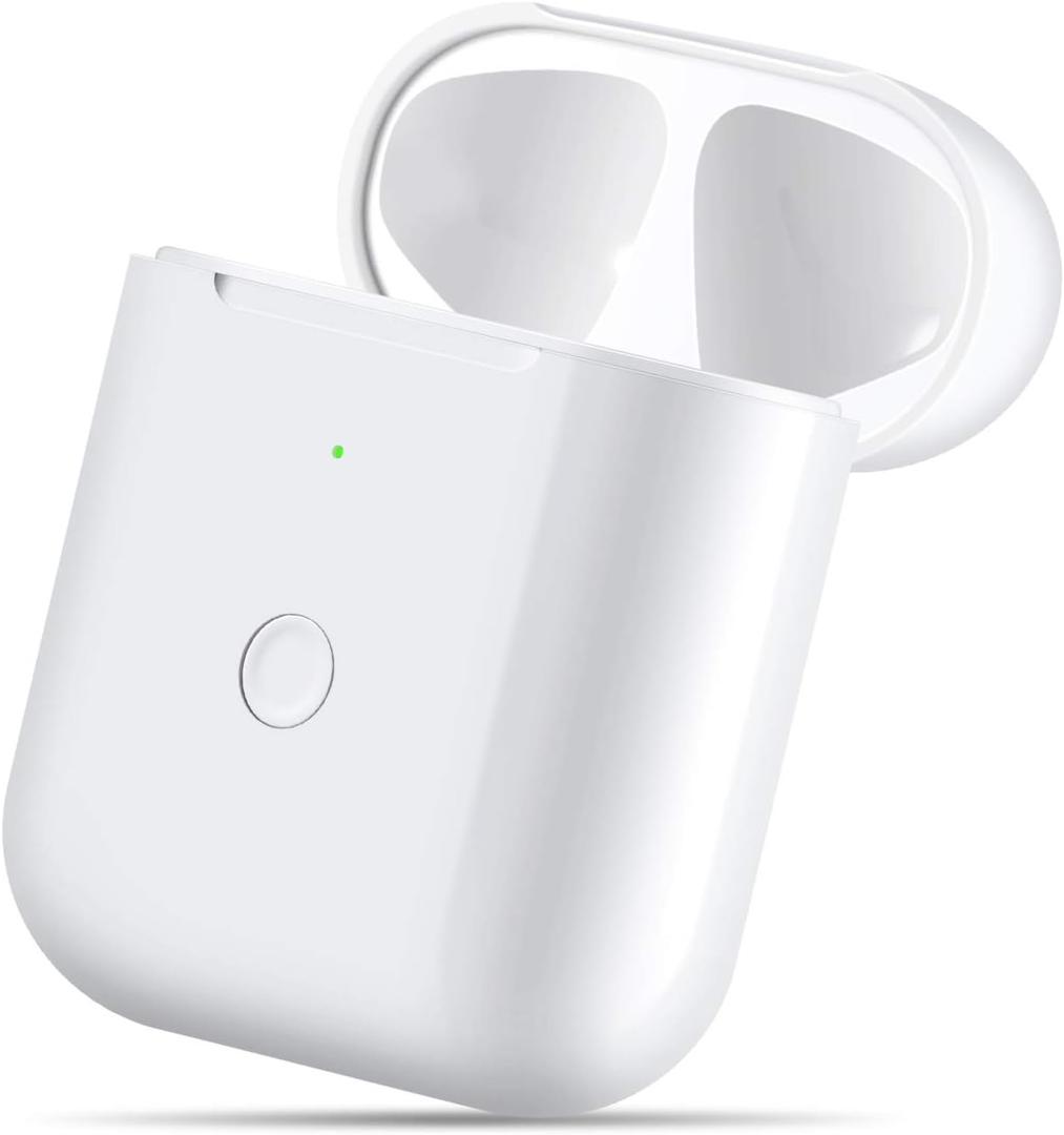 CIVPOWER Wireless Charging Case Compatible with AirPods 1 2Air pods Charger Case Replacement with Bluetooth Pairing Sync Buttonno Aipods (White)