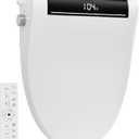 Bidet Toilet Seat,Voice Control,Auto Open,Heated Water,Elongated | Warm Air Dryer,Heated Seat,LED Temp Display,Wireless Remote,Self-Cleaning Nozzle,Night Light,Bubble Shield