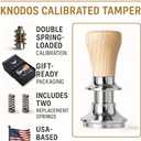 Spring Loaded 54mm Espresso Tamper for Breville Barista Express & Bambino, Self Leveling Calibrated Coffee Tamper with Maple Wood Handle 30LB