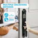 Digital Door Lock with Keypad Set,Smart Door Lock with Keypads,Electronic Deadbolt Keypad with Door Handle Lock Set for Front Door,Electronic Door Lock with Passcode and Key,Matte Black