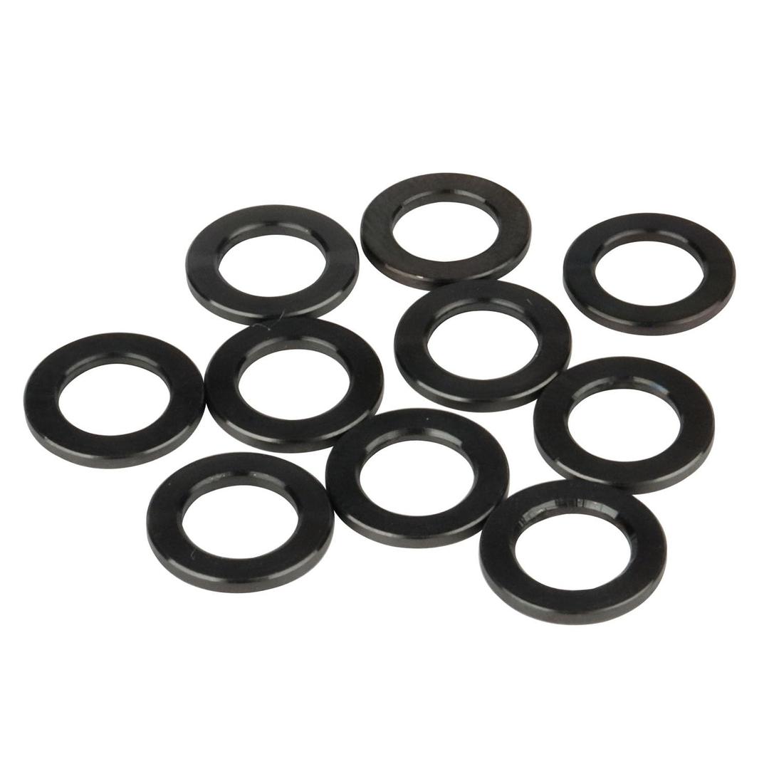 10Pcs Titanium M5 M6 Flat Washer Bicycle Screws Washer (Black, M6)