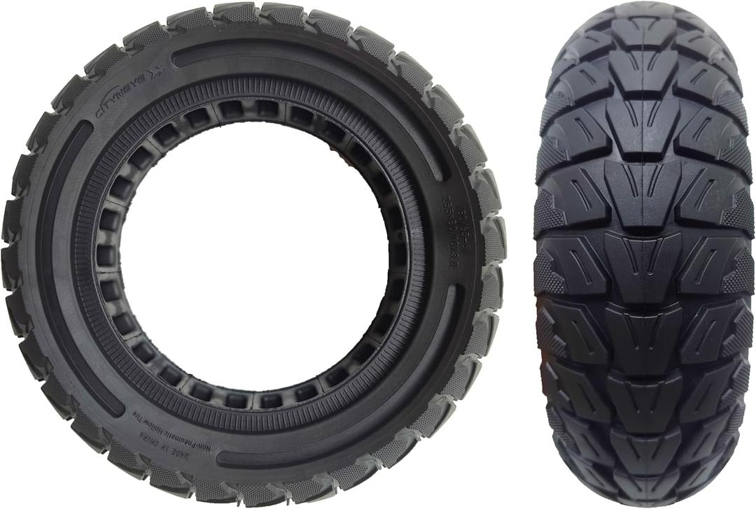 10x3 (80/65-6), 255x80, 10" Off-Road Honeycomb Tire, 10-inch Air Pocket Non-Pneumatic Solid Tire w/Slot 43mm Replacement for Zero 10X / VSETT, Kaabo Electric Scooter Tyre Wheel Parts (1)