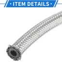 15 ft 12AN Fuel Hose AN12 3/4", Braided CPE Oil Fuel Gas Line Hose Universal for Car Durable Stainless Steel Silver Tone