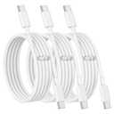 3-Pack 6FT USB-C to USB-C Charging Cable, 60W PD Fast Charging Type C Cord for iPhone 17/16/15 Pro Max Plus, iPad Pro/Air, MacBook Air/Pro, Samsung Galaxy S26/S25/S24, White