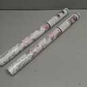 2 x Dimoon 78.7"x17.3" Vintage Wallpaper Floral Peel and Stick Wallpaper Boho Contact Paper White Pink Green Cute Flower Removable Wall Paper Renter Friendly Kitchen Shelf Bathroom Self Adhesive Vinyl