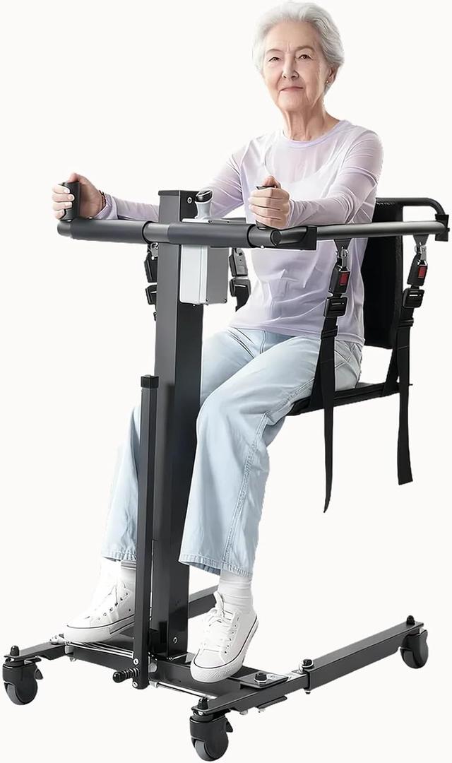 Patient Lift Transfer Chair,Adjustable Height Lift Chair,Electric Lift Assist Devices for Home & Car, Portable Transport Wheelchair for Seniors & Disabled,YW07, Oversized