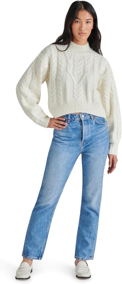 Steve Madden Womens Apparel Marcie Sweater (X-Small, Whisper White)