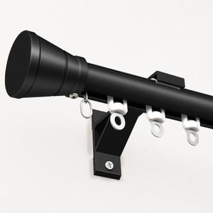 Track Curtain Rod,9ft Heavy Duty Traverse Curtain Rod, Black