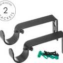 Ivilon Drapery Window Curtain Rod - End Cap Style Design 1 Inch Pole. 28 to 48 Inch Color Black
